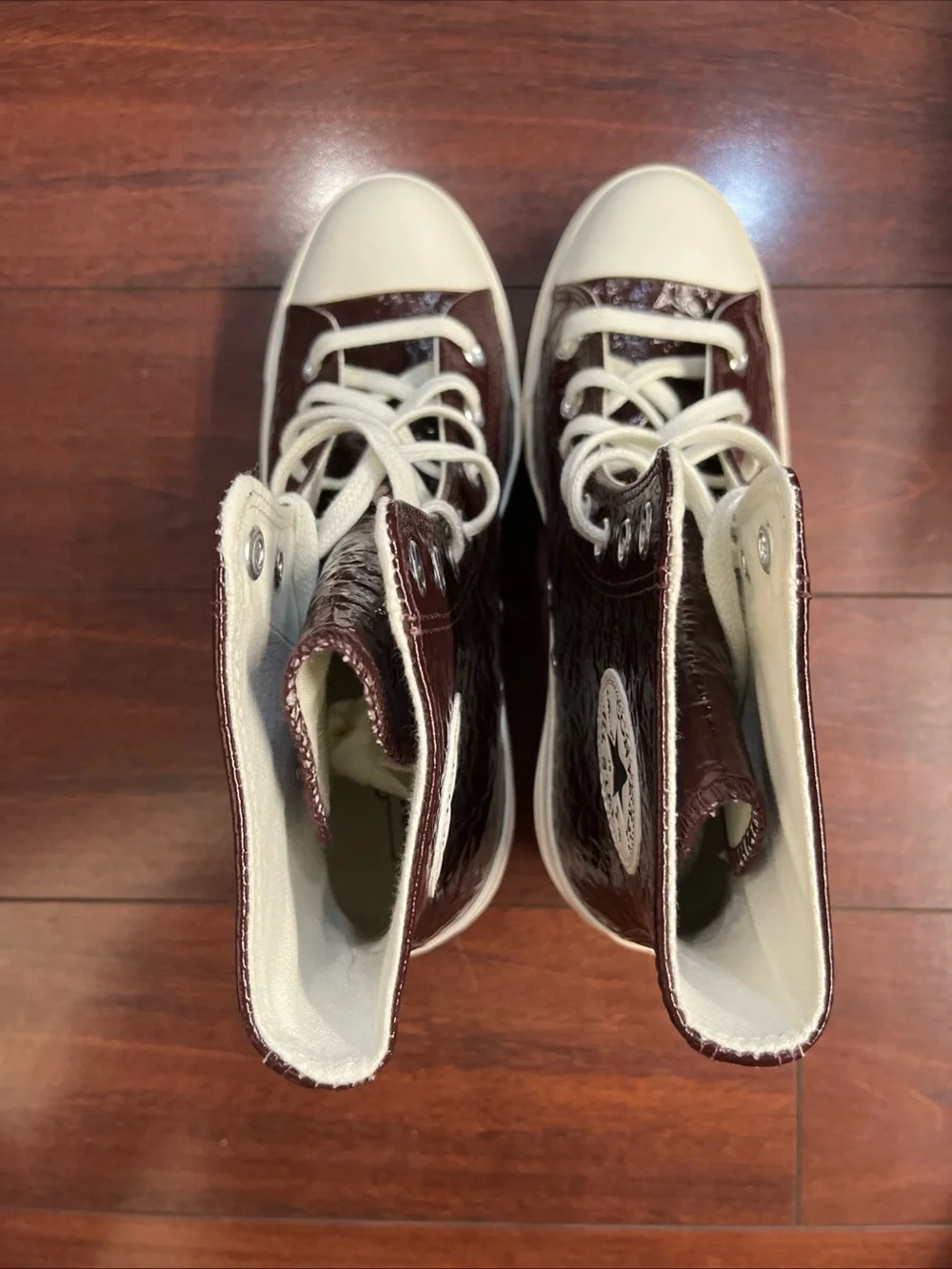 Womens 9.5 Converse Chuck 70 De Luxe Heel Crinkle Leather Boot HALF BOX A13387C